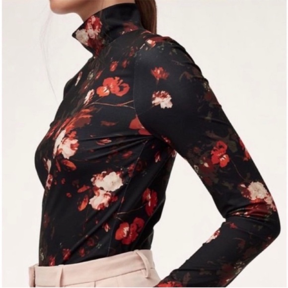 Wilfred Floral Long Sleeved Turtleneck Top Size Small - Picture 1 of 15